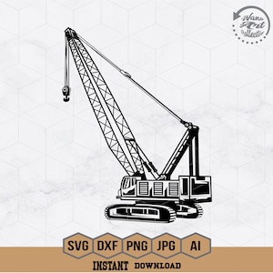 Crane Svg | Heavy Equipment Svg | Construction Machine Svg | Crane Clipart | Construction Svg | Crane Operator Cricut & Silhouette  Png Dxf