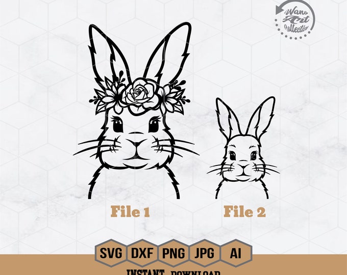 Bunny Svg for Cricut and Silhouette, Bunny Svg File, Cute Animal Svg ...