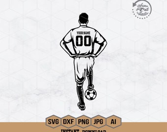 Soccer Player Svg | Personalized Name Svg | Soccer Team Svg | Soccer Svg | Soccer Clipart | Football Png | Soccer Dad Cutfile | Png Eps Dxf