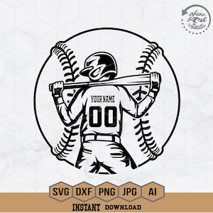 Personalized Name | Baseball Kid Svg | Baseball Player Svg | Baseball Kid Shirt | Baseball Clipart | Baseball Cutfile | Baseball Stencil