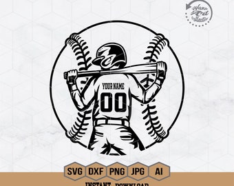 Personalized Name | Baseball Kid Svg | Baseball Player Svg | Baseball Kid Shirt | Baseball Clipart | Baseball Cutfile | Baseball Stencil