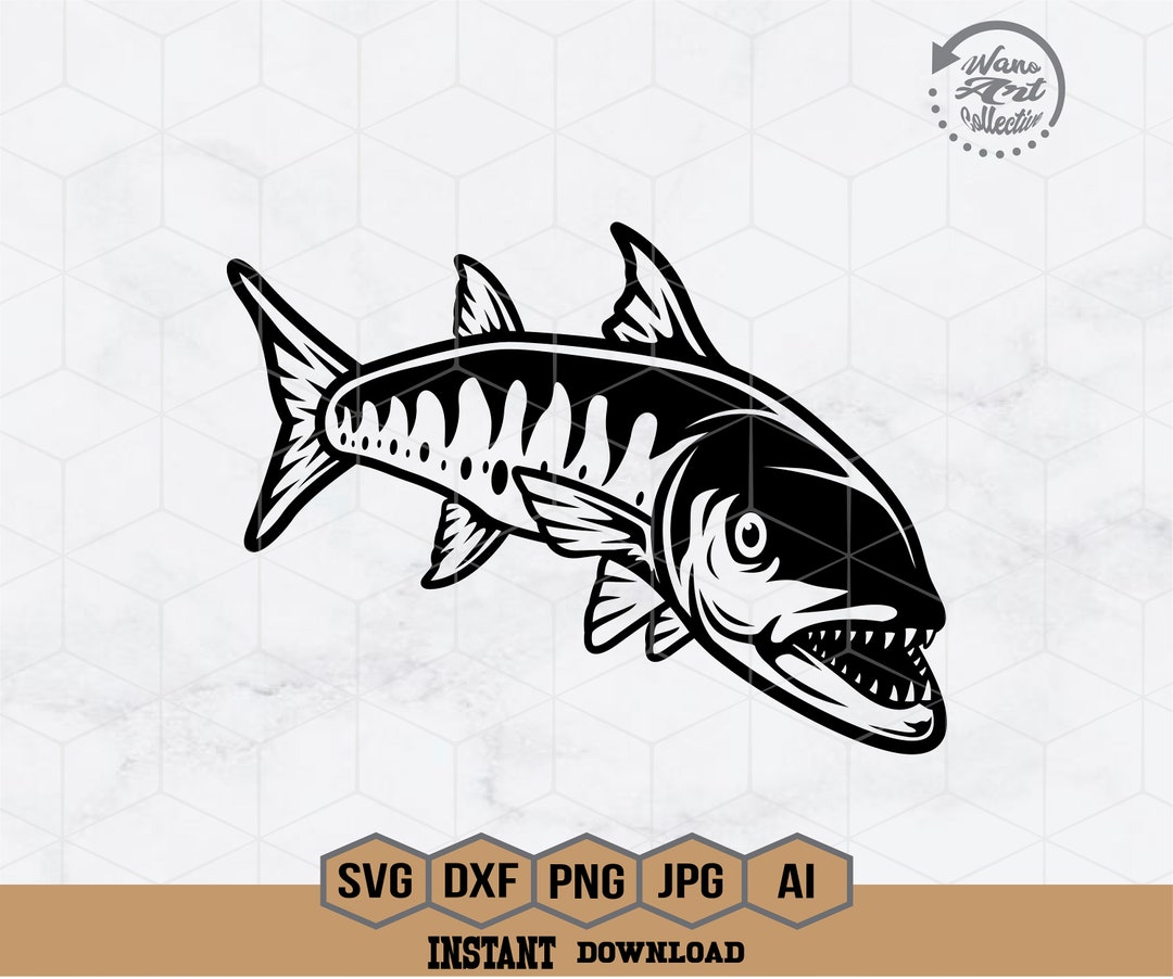 Barracuda Fishing Svg Fishing Svg Barracuda Fish Svg Barracuda Clipart