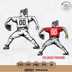 Softball Pitcher Svg | Softball Player Svg | Pitcher Svg | Softball Mom Svg | Faspitch Pitcher | Softball Fan Gift Shirt | Png Dxf Eps Ai
