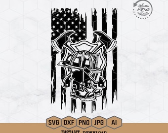 US Fire Fighter Gear Svg | FireFighter Boots Svg | Fire Fighter Svg | FireFighter Svg | First Responder Cutfile | Volunteer svg | Rescue svg