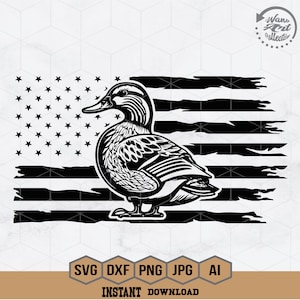 US Duck Svg | Mallard Duck SVG | Duck Hunting Svg | USA Flag Svg | Duck Clipart | Duck Cut Files | Duck Files for Cricut | Png Dxf Jpg Eps