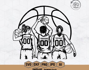 Basketball Boy and Girl Player Svg | Personalized Name | Basketball Team | Basketball Game | Basketball Sport Svg | Basketball Shirt | Png