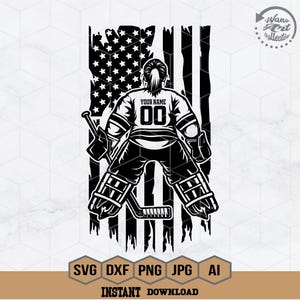 US Torhüter Mädchen Shirt |  Torwart Spieler Datei | Torwart SVG | Eishockey SVG | Eishockey Clipart | Eishockey Shirt | Hockey Mom Cutdatei | Png Dxf