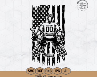 US Goalie Girl Svg |  Goalie Player Svg | GoalKeeper Svg | Ice Hockey Svg | Hockey Clipart | Ice Hockey Shirt | Hockey Mom Cutfile | Png Dxf