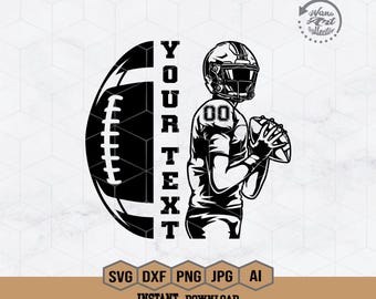 Football Player Svg | Customized Football Svg | Football Name Svg | Football Mom | Football Season Svg |  Football Team | Football Shirt