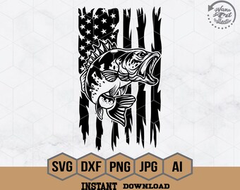 US Bass Fishing Svg | USA bass Fish Svg | US Flag Bass Fish | Us bass angling Svg | Bass Fish Svg | Bass Fish Clipart | Bass Fish Cut Files