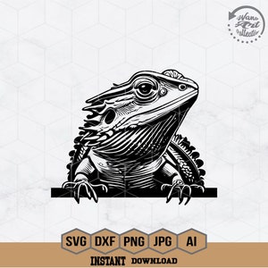 Bearded Dragon svg | Wild Animal Clipart | Komodo Lizard Cutfile | Small Reptile Stencil | Cute Zoo Crew Shirt png| Zoo Keeper Gift Idea dxf