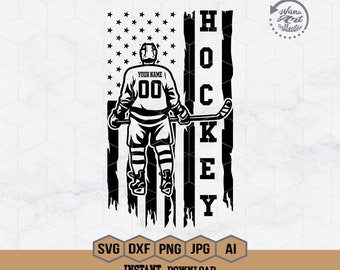 Personalized Name Svg | US Ice Hockey Player Svg | American Hockey Svg | Hockey Skate Svg | Goalie Clipart | Ice Hockey Shirt | Hockey Shirt
