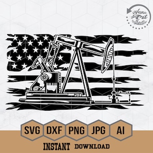 US Flag Oil Rig svg, Oil Rig Cutfile, US Oil Rig png, Oil Rig Clipart, US Oil Derrick svg, Us Oil Field svg, Oil Pump svg, Oil Drilling svg