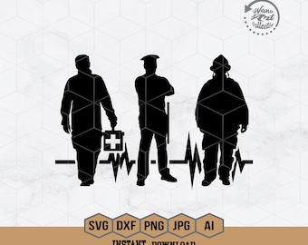 First Responder Svg | Medical Team Svg | Fire Rescue Svg | Police Officer Svg | Paramedic Svg |  Responder Shirt | First Aid Clipart | Png