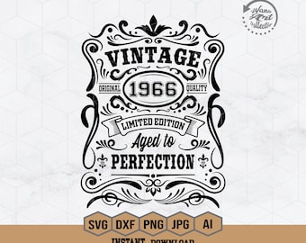 60th Birthday Svg | 60th Birthday Shirt | Vintage 1966 Svg | 1966 Aged to perfection | Aged to Perfection Svg | 60th Birthday Gift Idea