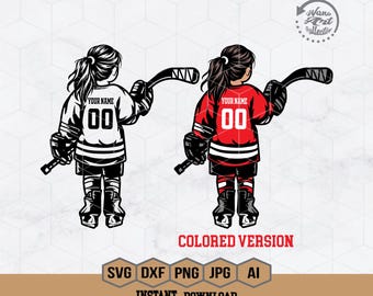 Hockey Kid Girl Svg | Personalized Name | Ice Hockey Kid Svg | Hockey Player Svg | Ice Skating Svg | Goalie Clipart | Ice Hockey Shirt | Png