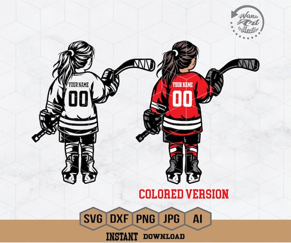 Hockey Kid Girl Svg | Personalized Name | Ice Hockey Kid Svg | Hockey Player Svg | Ice Skating Svg | Goalie Clipart | Ice Hockey Shirt | Png