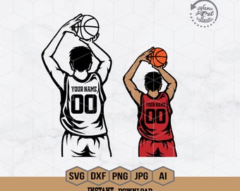 Jugador de baloncesto Svg / Nombre personalizado / Baloncesto Svg / Equipo de baloncesto / Temporada de baloncesto / Baloncesto Deporte Svg / Camiseta de baloncesto