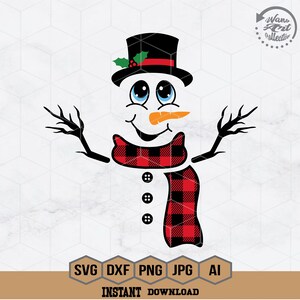 Happy Snowman Svg | Cute Snowman Svg | Christmas Svg | Snowman Boy With Scarf | Christmas Shirt | Cute Snowman Face Svg  | Snowman Clipart