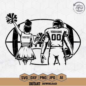 Football Player Svg | Cheerleader Svg | Cheer Dance Svg | Football Team | Football Shirt | Football Season | Cheer Clipart | Png Dxf Eps