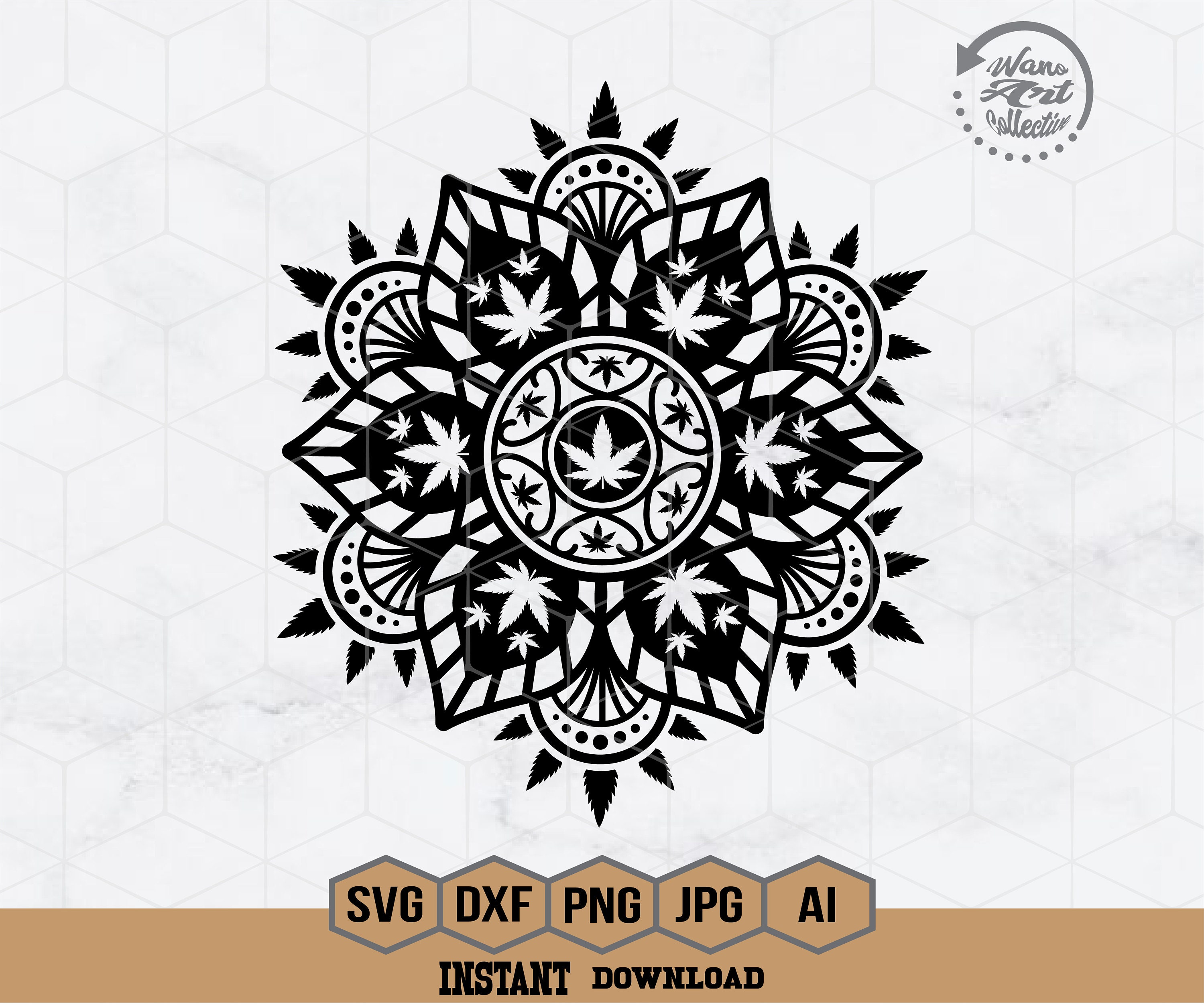 Mandala Weed Svg Mandala Cannabis Svg Marijuana Svg Mandala Clipart