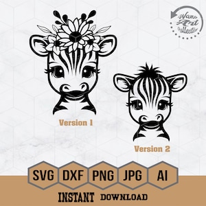 Cute Floral Zebra svg, Floral Zebra Clipart, Flower Animal Cut File, Horse Stencil, Zoo Keeper T-shirt Design Gift Idea png, Zebra dxf jpeg
