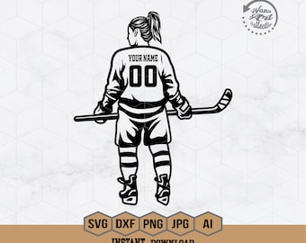 Ice Hockey Girl Svg | Ice Hockey Svg | Ice Hockey Player Svg | Hockey Player Svg | Hockey Png | Ice Skating Svg  | Ice Hockey Shirt | Png