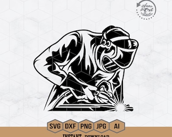 Welder Svg | Welding Torch Svg | Welding Rod Cut File | Repairman T-Shirt Design | Iron Repair Stencil | Contractor Dxf | Dad Gift Idea Png