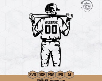 Baseball Player Svg | Personalized Name Svg | Baseball Team Svg | Baseball Dad Svg | Baseball Clipart | Baseball Cutfile | Baseball Stencil