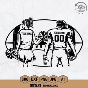 Cheerleader Svg | Football Player Svg | Football Name Svg | Cheer Dance Svg | Football Shirt | Football Season | Cheer Clipart | Png Dxf Eps