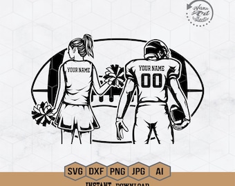 Cheerleader Svg | Football Player Svg | Football Name Svg | Cheer Dance Svg | Football Shirt | Football Season | Cheer Clipart | Png Dxf Eps