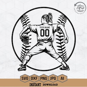 Softball Pitcher Player Svg | Softball Player Svg | Pitcher Svg | Softball Mom Svg | Faspitch Pitcher Clipart | Softball Fan Gift Shirt