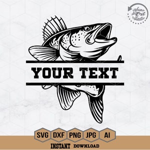 Walleye Fishing Name Svg | Fishing Svg | Walleye Fish Svg | Walleye Clipart | Walleye Cricut | Walleye Cut file | Walleye Shirt