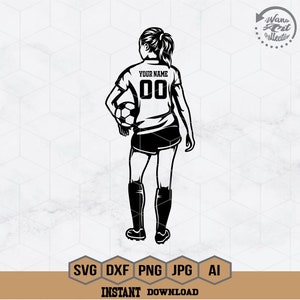 Soccer Girl Svg | Personalized Name Svg | Soccer Team Svg | Soccer Svg | Soccer Clipart | Football Png | Soccer Mom Cutfile | Png Eps Dxf