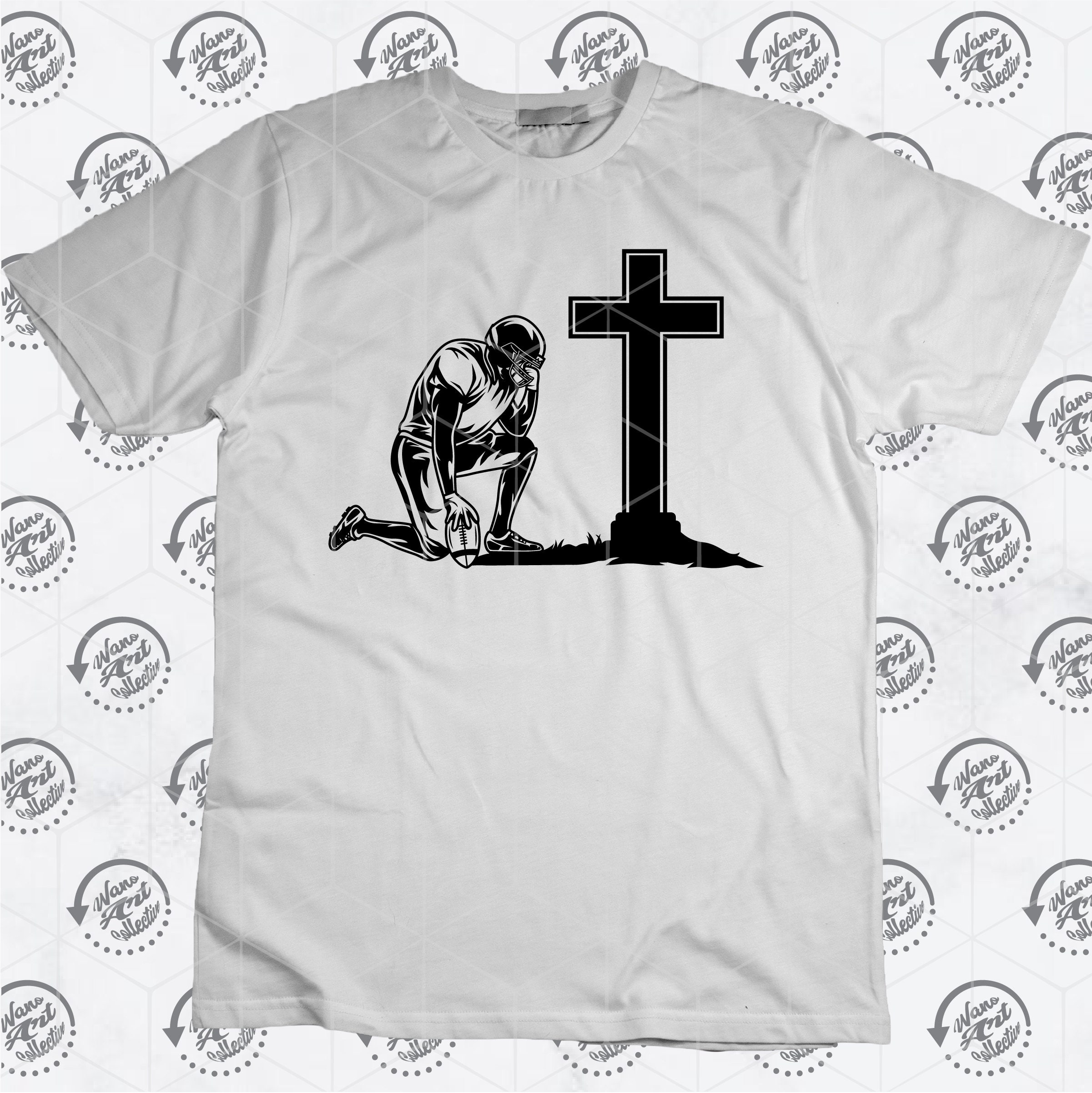 American Football Kneeling at Cross SVG | American Football Player 