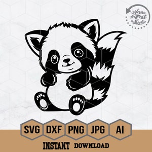 Cute Red Panda Sitting Svg | Cute Red  Panda Svg | Red Panda Svg | Baby Red Panda Svg | Zoo Animals Svg | Panda Clipart| Cute Panda Cutfile
