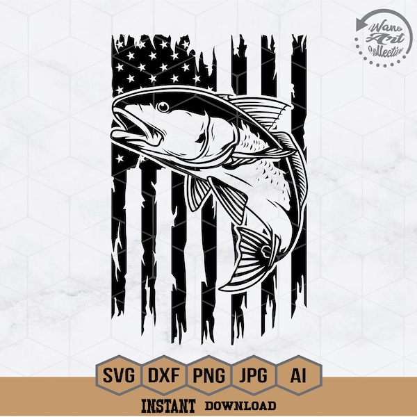 US Red Drum Fish Svg | US Red Drum Svg | Red Drum Fish Clipart | Fish Cutfile | Fishing Svg | Fishing Cricut | Fishing Clipart | Fishing Png