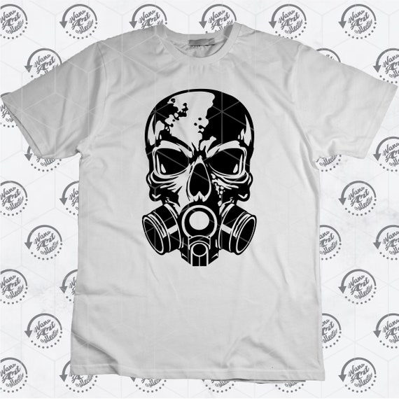 Skull Gas Mask SVG | Biohazard SVG | Gothic T-shirt Tattoo Decal
