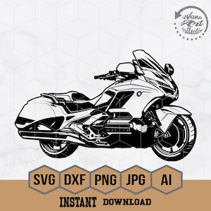 Touring Motorcycle Svg | Motorcycle Svg | Biker Svg |  Trike Motorcycle Svg | Goldwing Svg | Motorcycle Files | Motorcycle Clipart