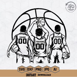 3 Basketball Player Svg | Personalized Name | Basketball Svg | Basketball Team | Basketball Season | Basketball Game | Basketball Shirt