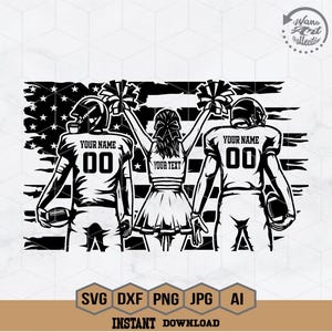 American Football Svg | Football Player Svg | Cheerleader Svg | Cheerleader Name | Football Shirt | Football Season | Cheer Clipart | Png