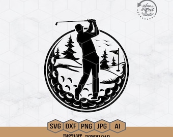 Golf-Player-Svg | Golfer Datei | Golf Papa geschnitten Datei | Golf Club geschnitten Datei | Golfball SVG | Golf Player Schablone | Golf spielen Clipart | Golfer Shirt | Png Dxf