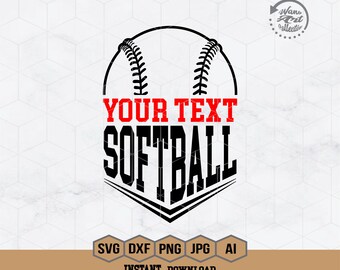 Personalized Name| Split Softball Svg | Softball Svg | Softball Monogram | Softball Clipart | Softball Mom Clipart | Softball Cutfile | Png