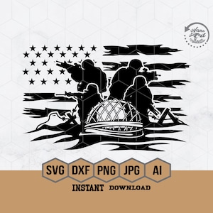 US Soldier in Battle Svg | Combat Scene Svg | US Veteran Svg | Military Scene Clipart | Dad Shirt | Army Troops Cutfile | Soldier Cricut