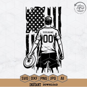 US Frisbee Player Svg | Frisbee Player Svg | Ultimate Frisbee Svg | Frisbee Name | Disc Golf Svg | Frisbee Clipart | Frisbee Shirt | Png Dxf