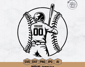 Honkbal speler Svg | Gepersonaliseerd | Honkbalknuppel Svg | Honkbal vader Svg | Honkbal clipart | Baseballshirt | Honkbalsjabloon | png