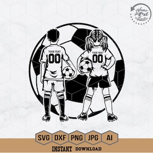Soccer Kids Svg | Personalized Name | Soccer Girl Svg | Soccer Boy Svg | Soccer Player Svg | Football Png | Soccer Shirt | Png Dxf Eps Ai