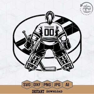 Torwart geschnitten Datei | Torwart Spieler Datei | Torwart SVG | Eishockey SVG | Eishockey Clipart | Eishockey Shirt | Hockey Mom Cutdatei | Datei: Png, Dxf, Eps