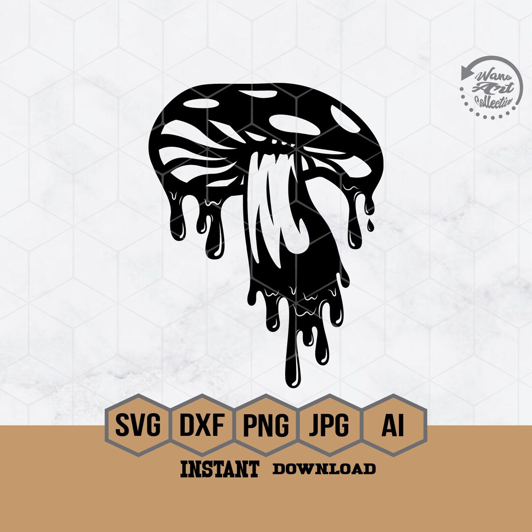 Dripping Mushroom SVG, Fungi SVG, Mushroom Svg, Psychedelic Svg