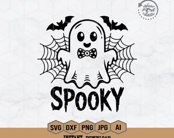 Fantasma Fofo Svg | Vibrações Assustadoras Svg | Travessuras ou Gostosuras Svg | Halloween Svg | Clipart de Fantasma | Temporada Assustadora Svg | Camiseta de Halloween | Png Dxf Eps